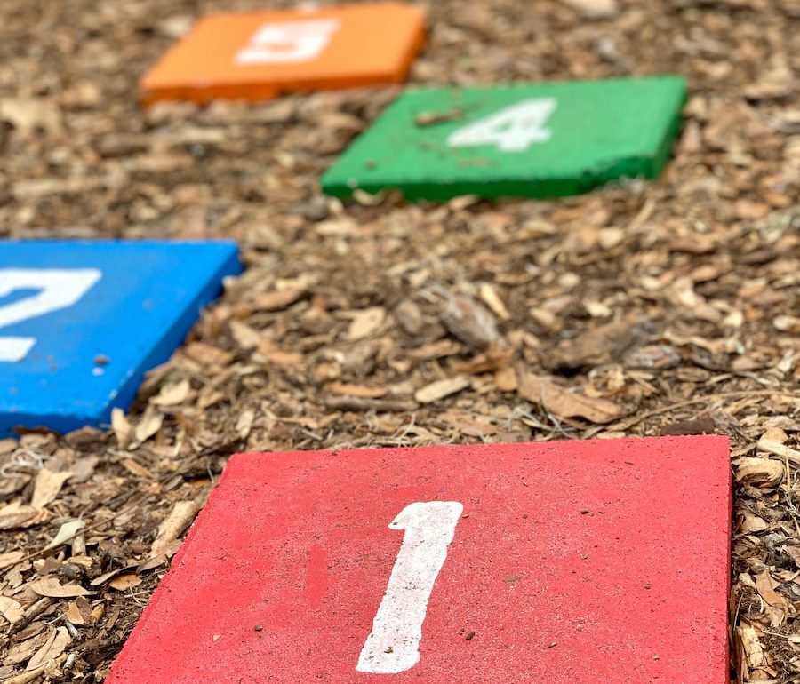 multicolored number boards